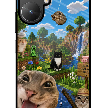 Minecraft Cat Chaos Poco M6 5G Glass Case