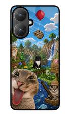 Minecraft Cat Chaos Poco M6 5G Glass Case