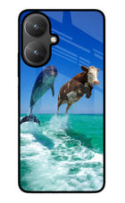 Dolphin vs Cow Poco M6 5G Glass Case