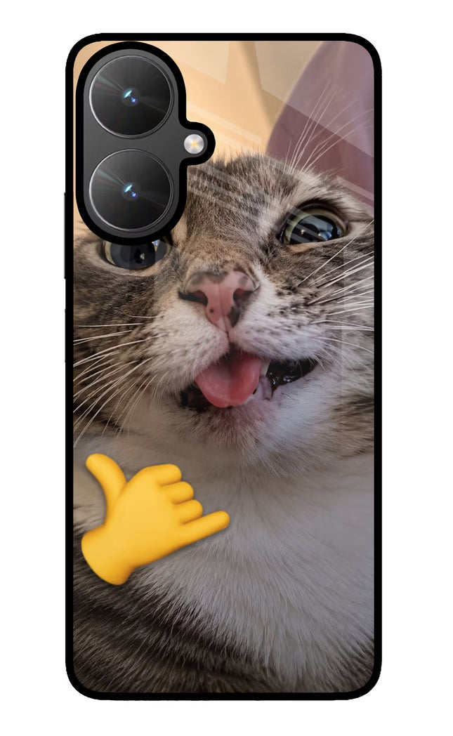 Silly Cat Call Poco M6 5G Glass Case