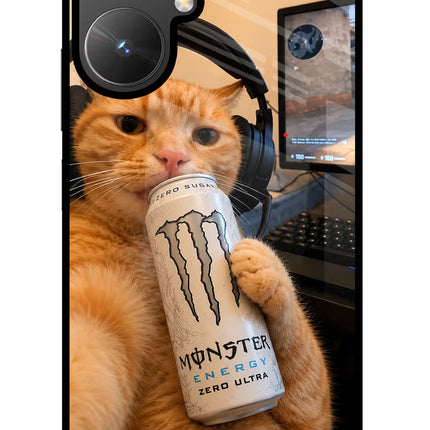 Gamer Cat Energy Poco M6 5G Glass Case