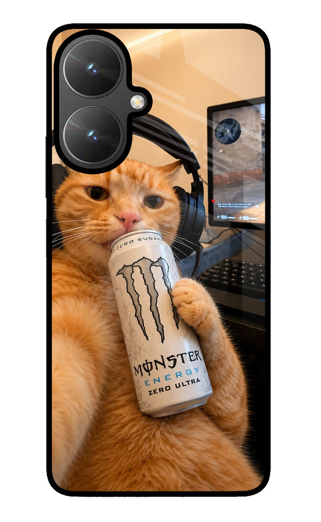 Gamer Cat Energy Poco M6 5G Glass Case