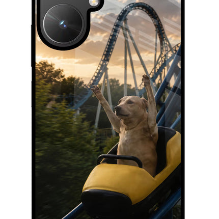 Rollercoaster Dog Poco M6 5G Glass Case