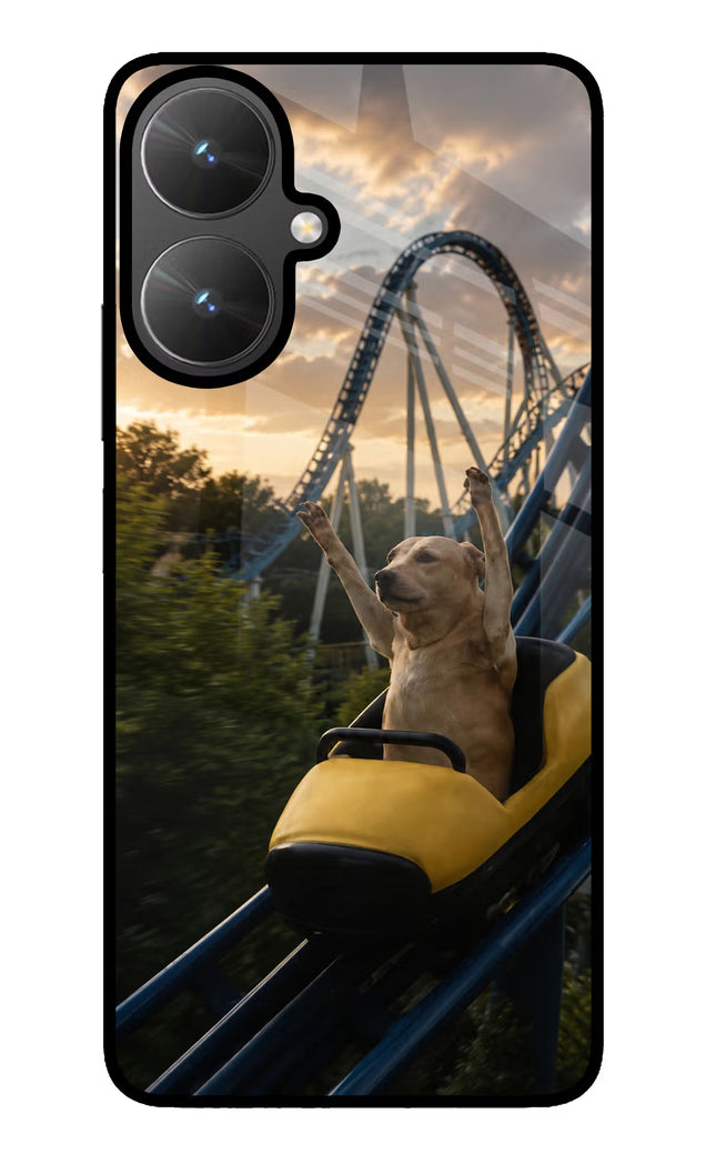 Rollercoaster Dog Poco M6 5G Glass Case