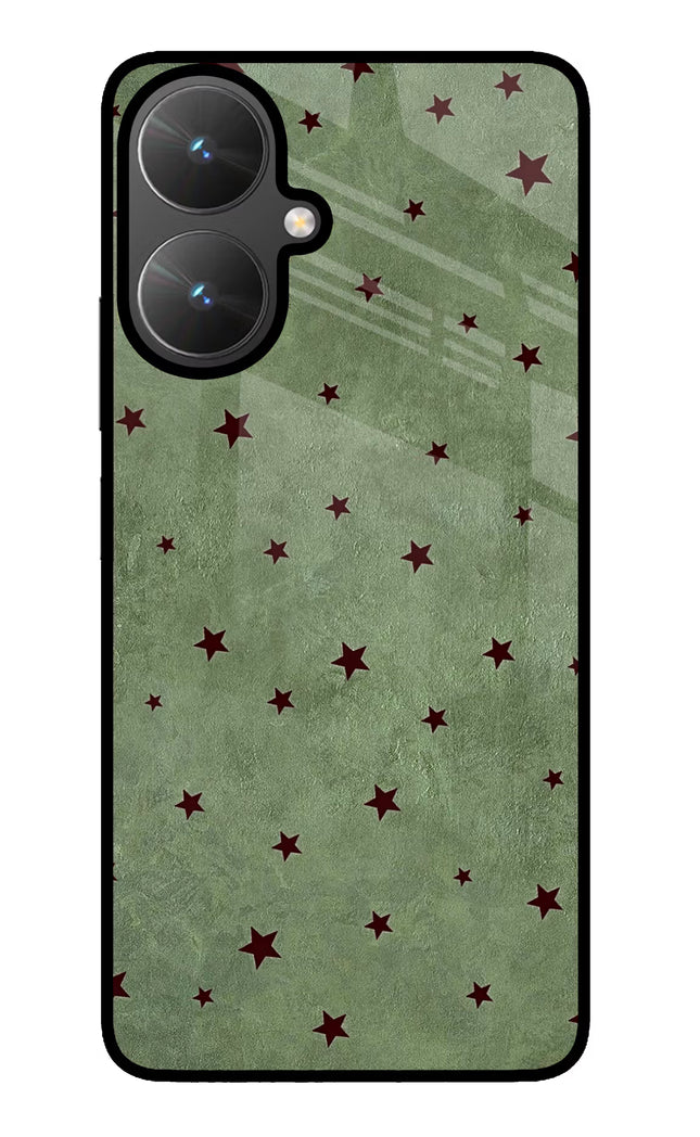 Green Stars Poco M6 5G Glass Case