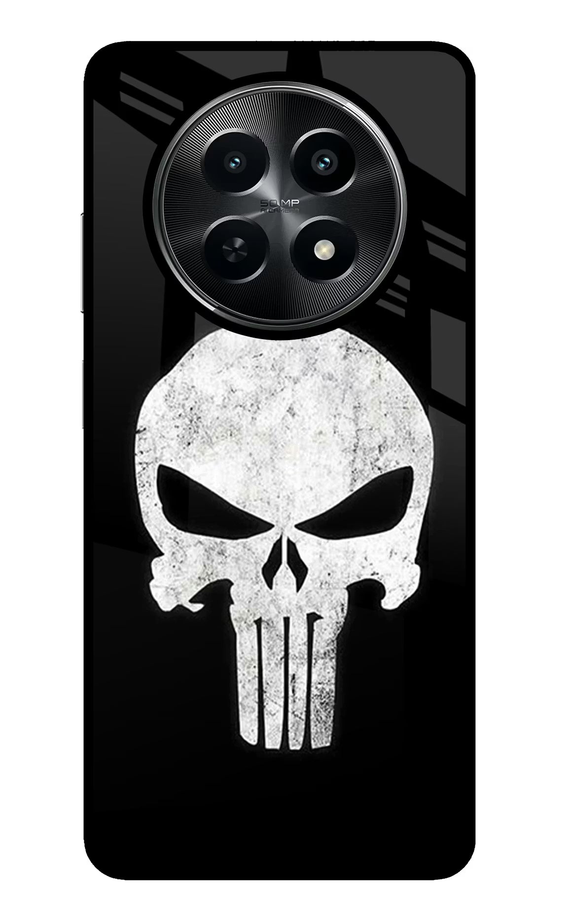 Punisher Skull Realme C65 5G Glass Case Back Cover by Casekaro