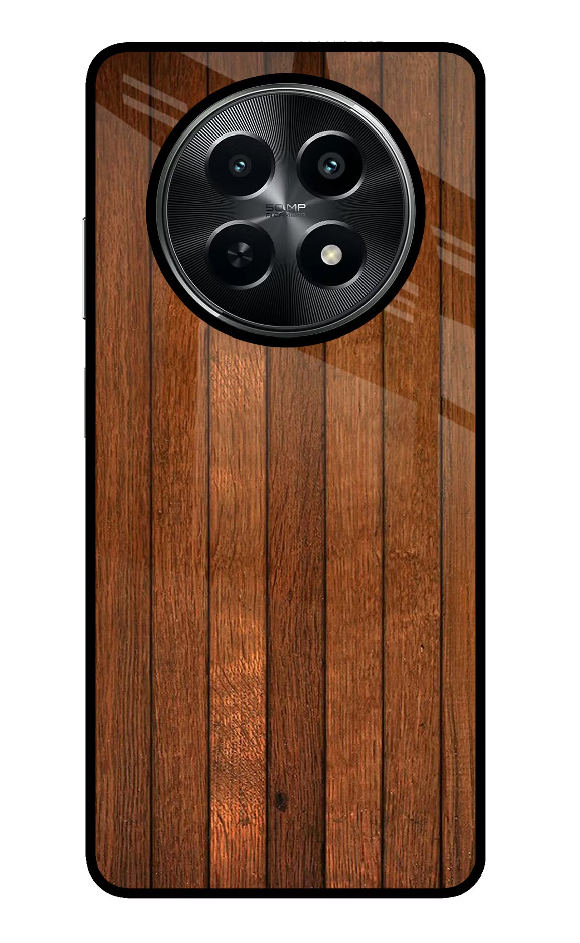 Wooden Artwork Bands Realme C65 5G Glass Case