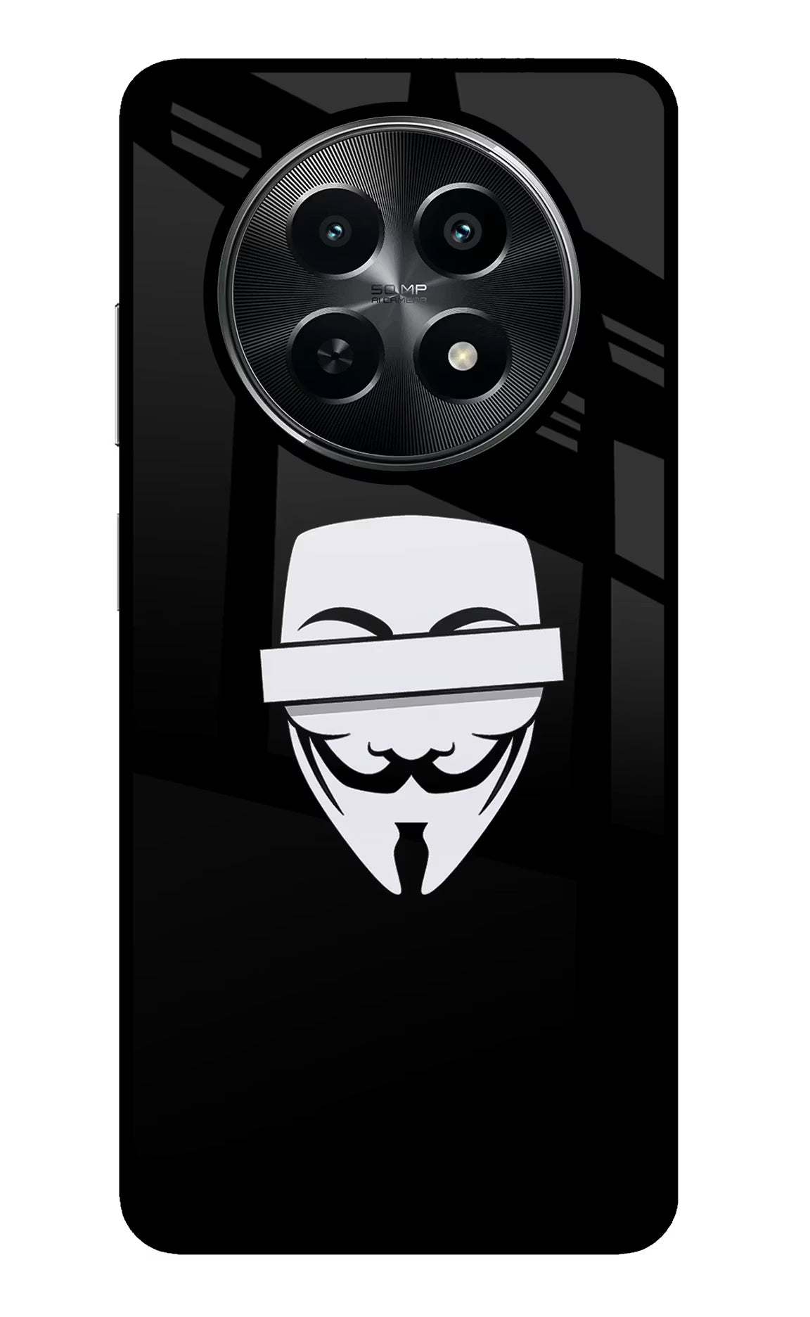 Anonymous Face Realme C65 5G Glass Case Back Cover by Casekaro