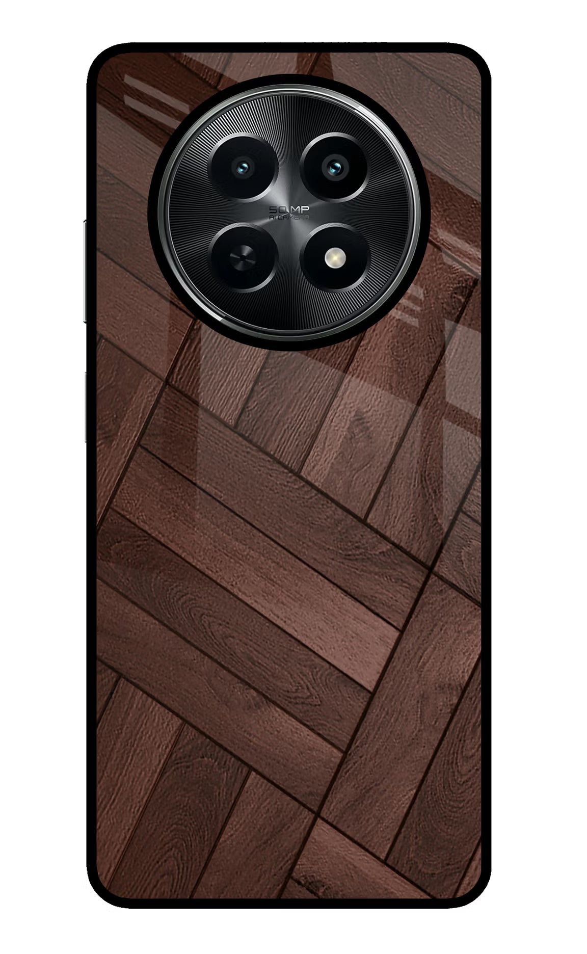 Wooden Texture Design Realme C65 5G Glass Case Back Cover by Casekaro