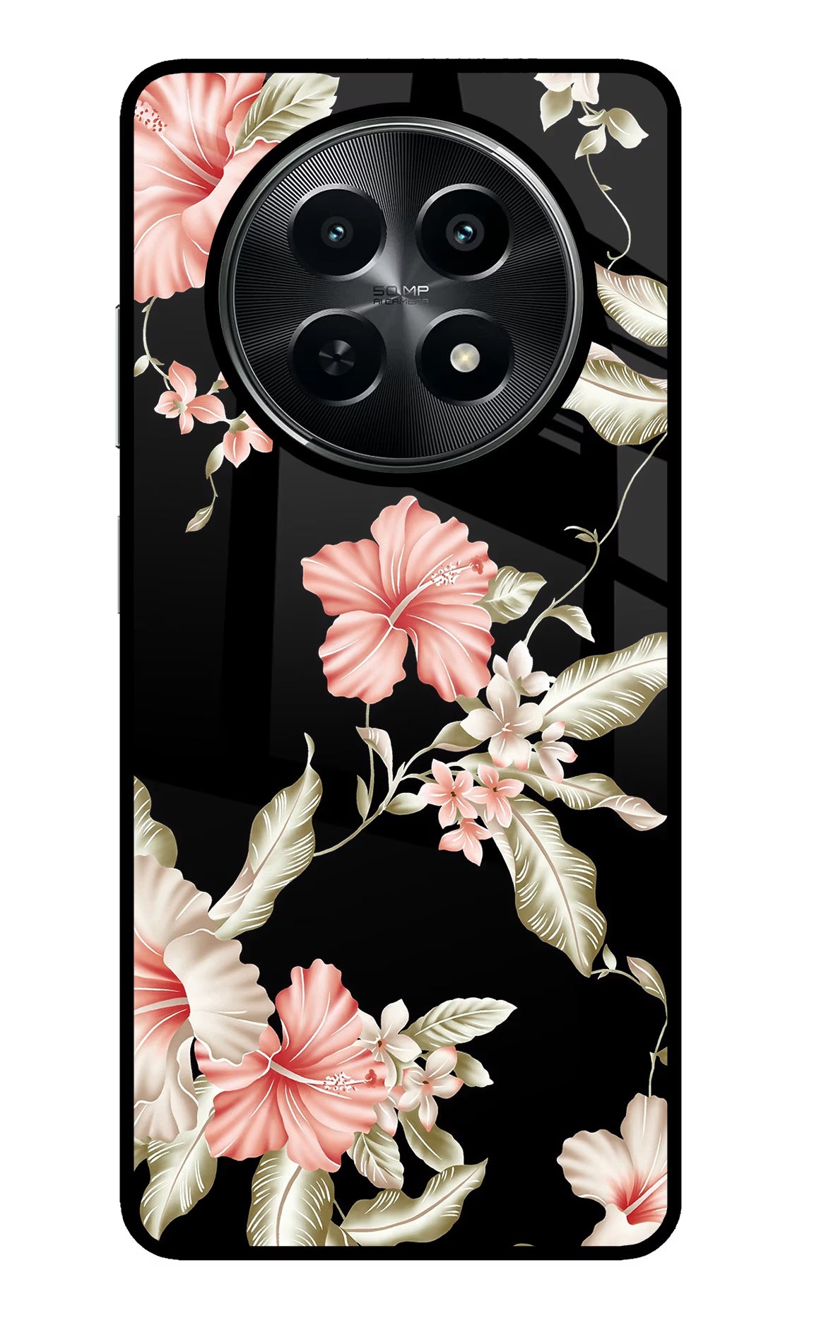 Flowers Realme C65 5G Glass Case Back Cover by Casekaro