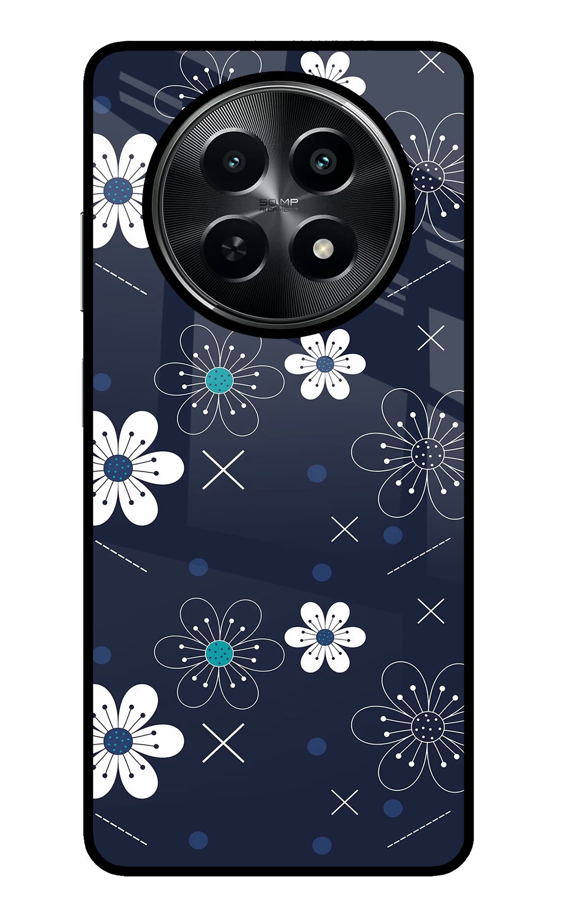 Flowers Realme C65 5G Glass Case Back Cover by Casekaro