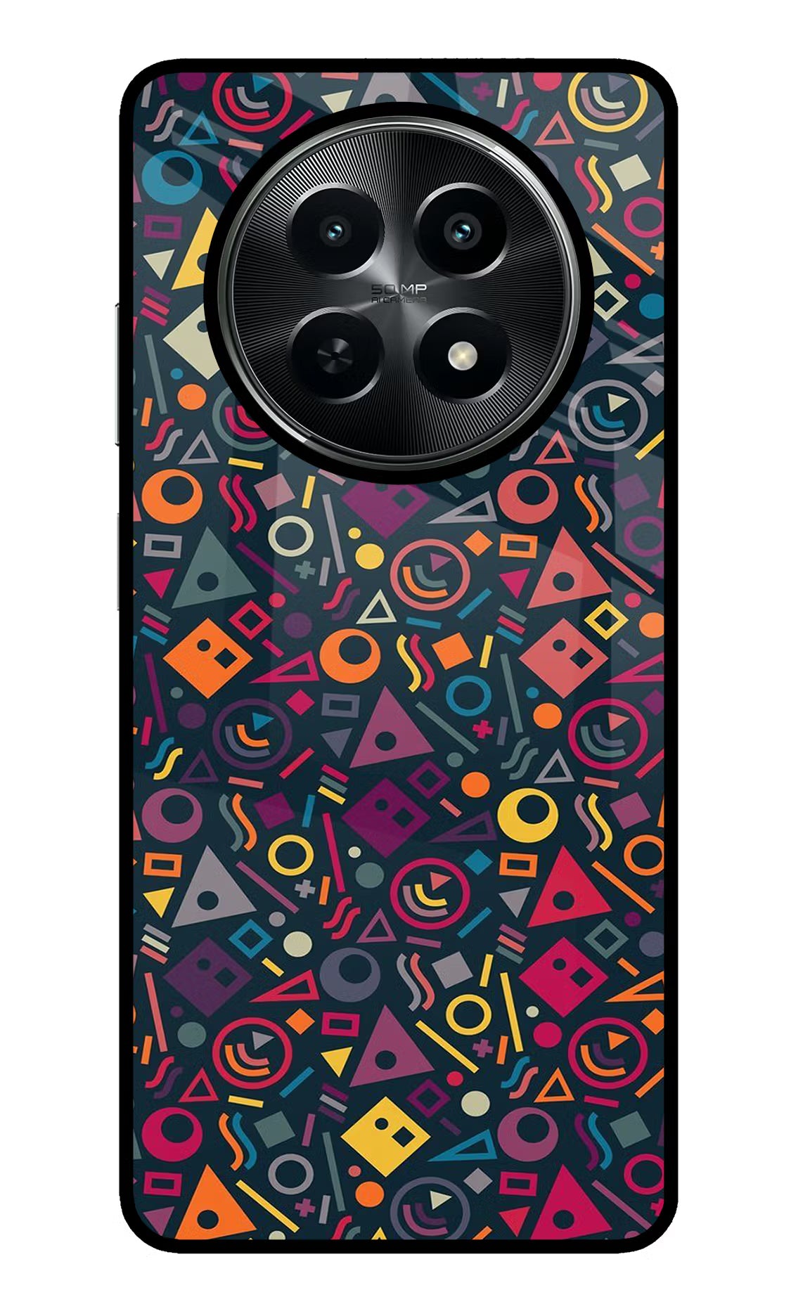 Geometric Abstract Realme C65 5G Glass Case Back Cover by Casekaro