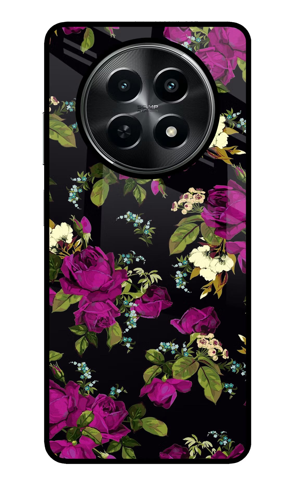 Flowers Realme C65 5G Glass Case Back Cover by Casekaro