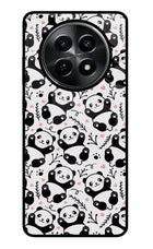 Cute Panda Realme C65 5G Glass Case Back Cover by Casekaro