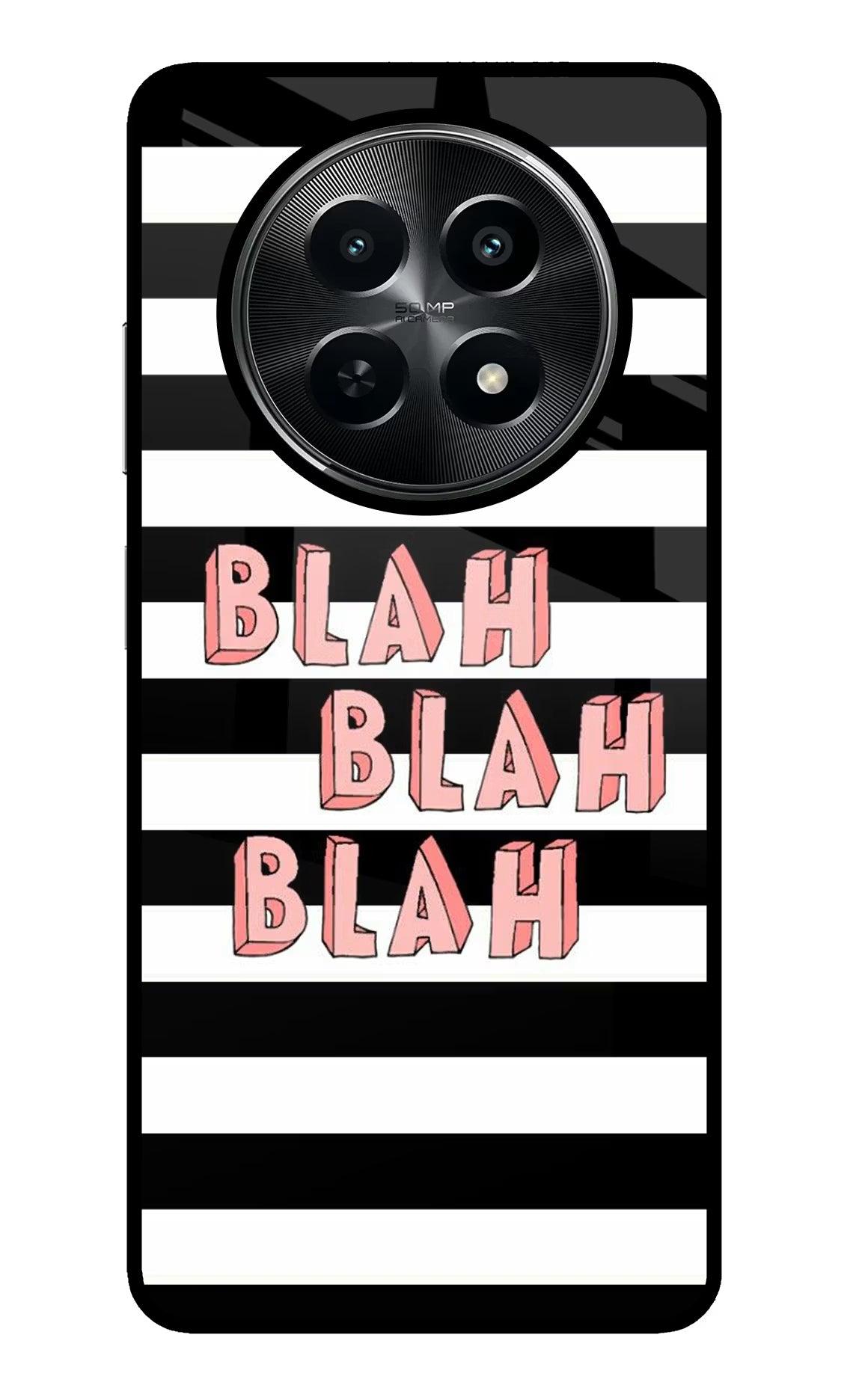 Blah Blah Blah Realme C65 5G Glass Case Back Cover by Casekaro
