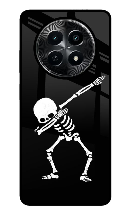 Dabbing Skeleton Art Realme C65 5G Glass Case