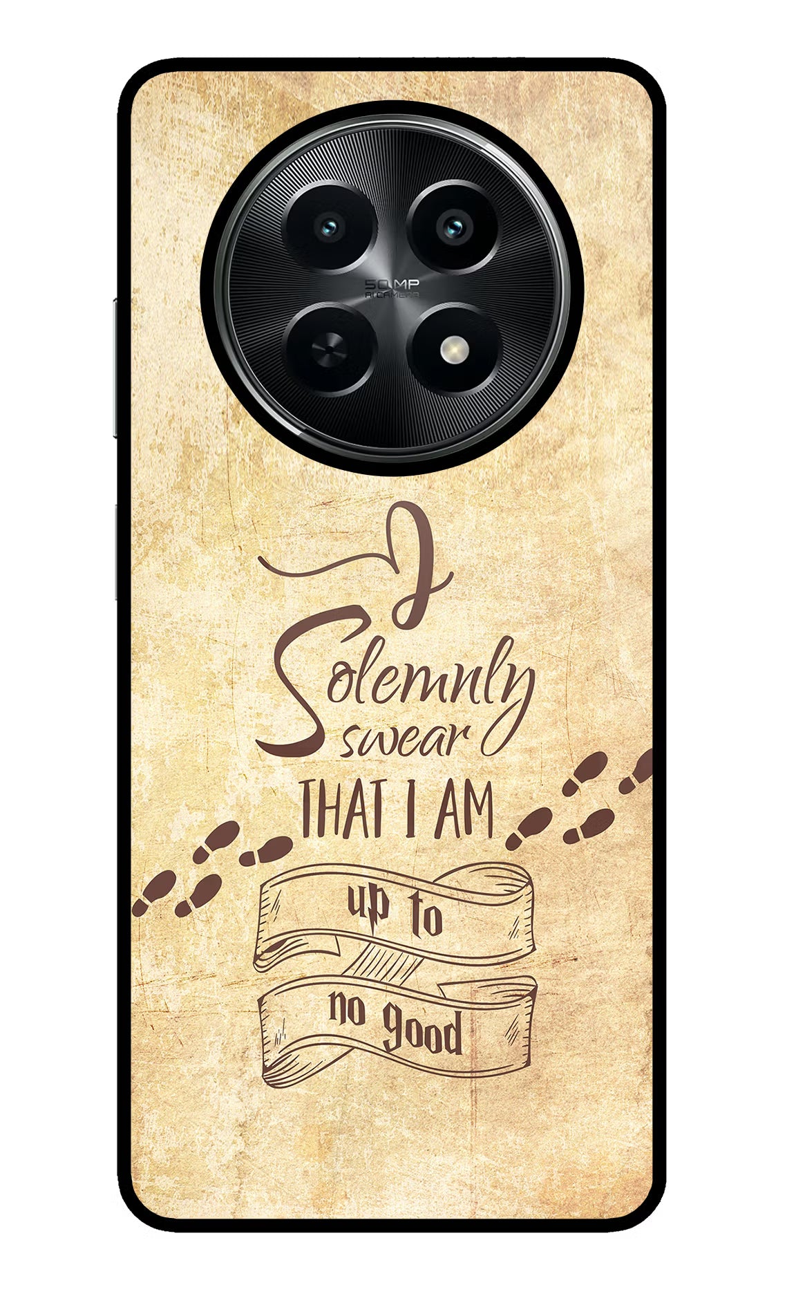 I Solemnly swear that i up to no good Realme C65 5G Glass Case Back Cover by Casekaro