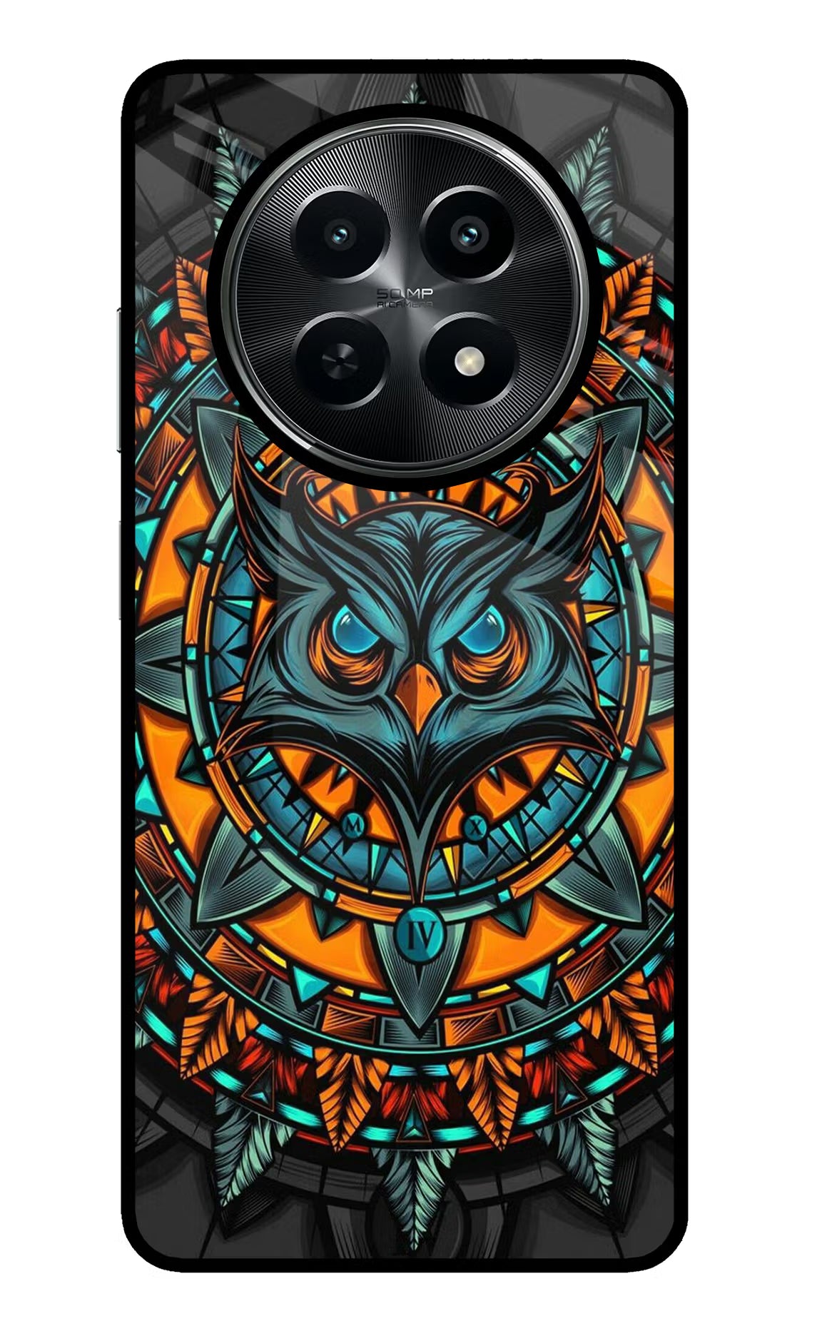Angry Owl Art Realme C65 5G Glass Case Back Cover by Casekaro