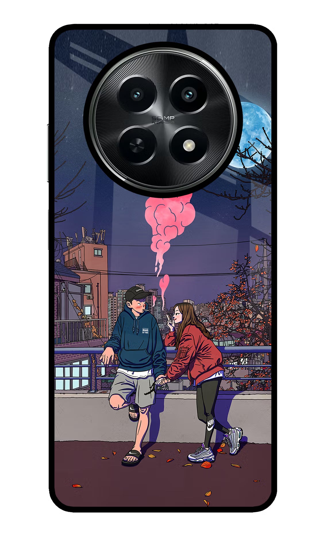 Chilling Couple Realme C65 5G Glass Case Back Cover by Casekaro