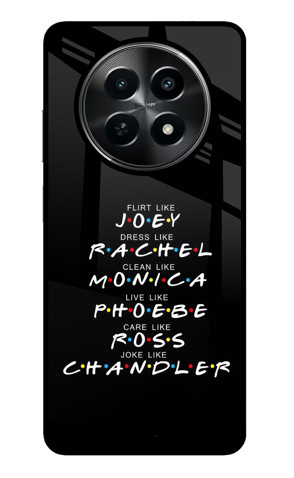 FRIENDS Character Realme C65 5G Glass Case Back Cover by Casekaro