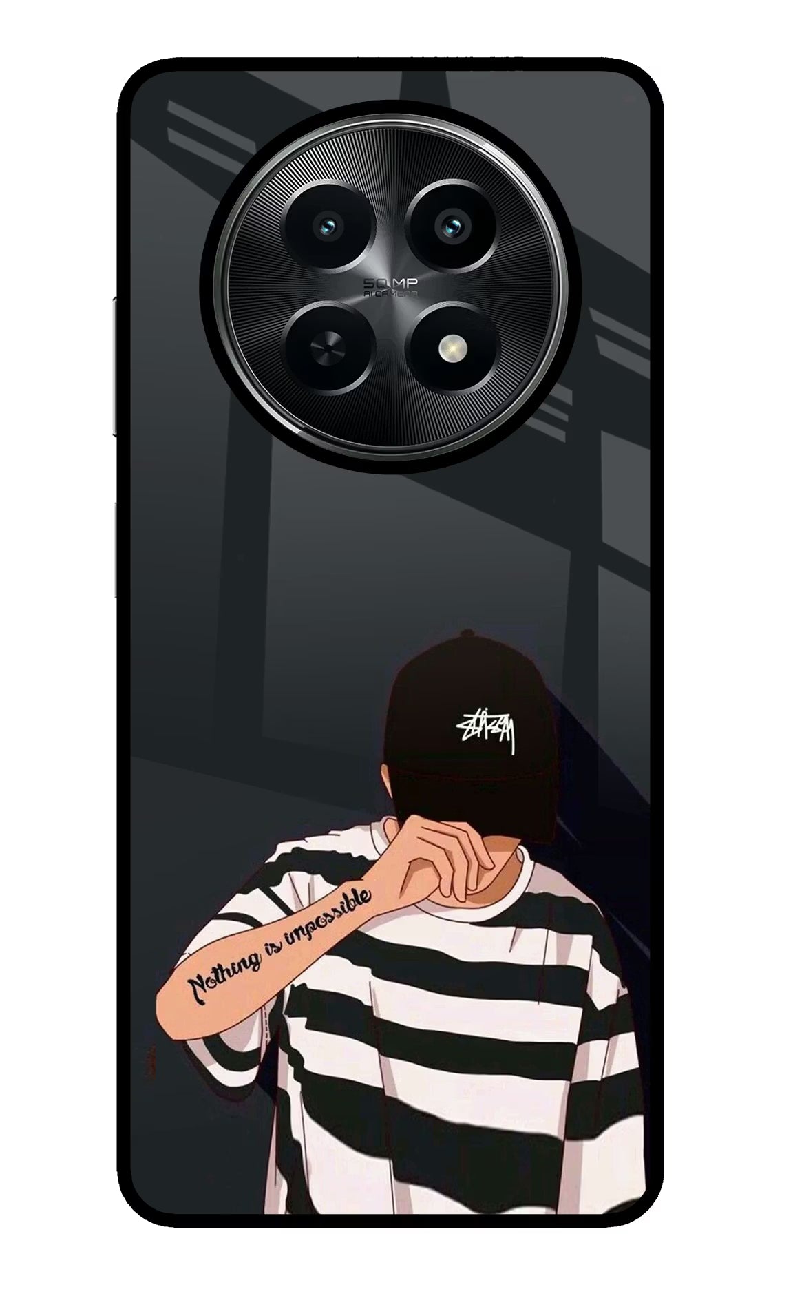 Aesthetic Boy Realme C65 5G Glass Case Back Cover by Casekaro