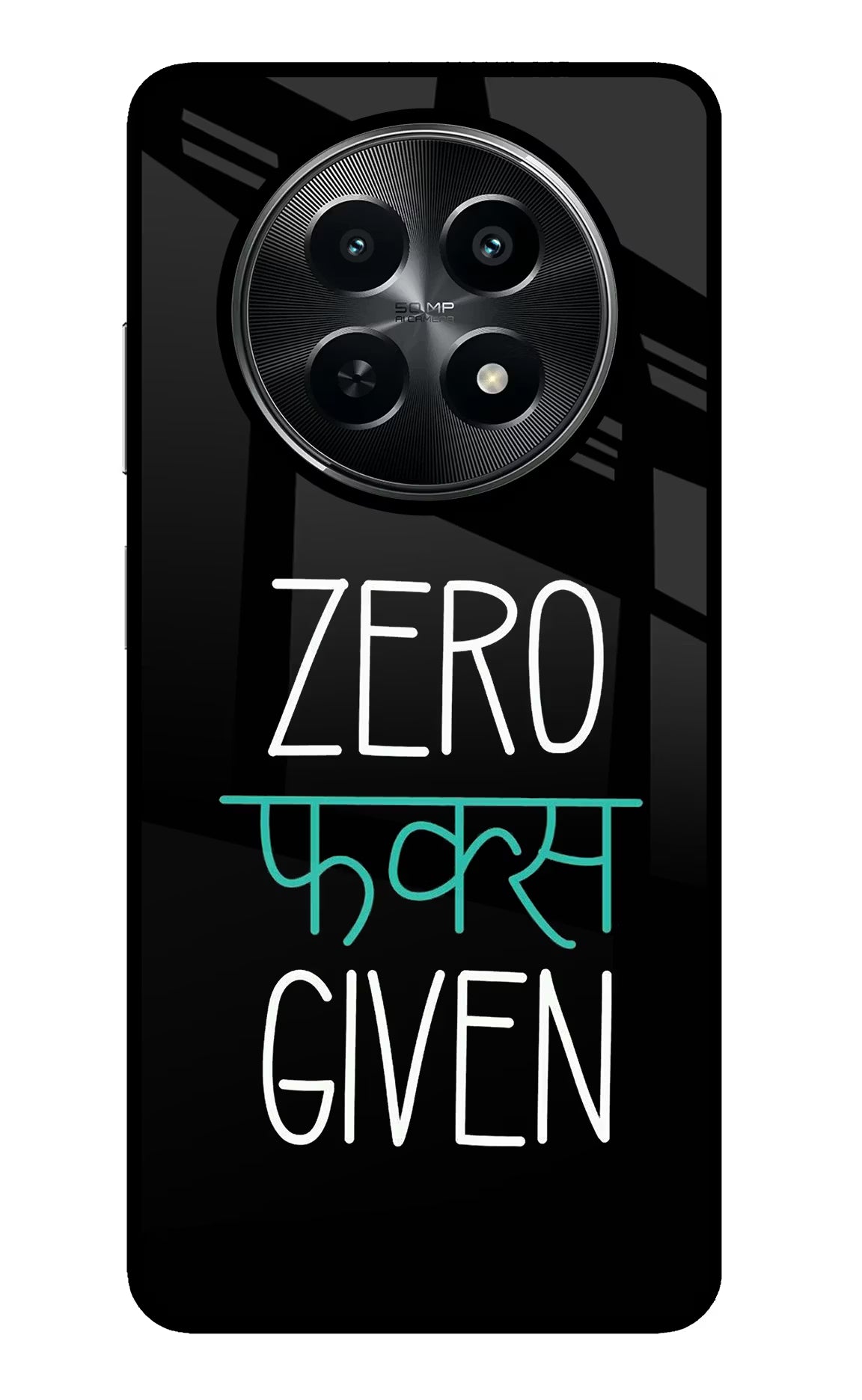 Zero Fucks Given Realme C65 5G Glass Case Back Cover by Casekaro