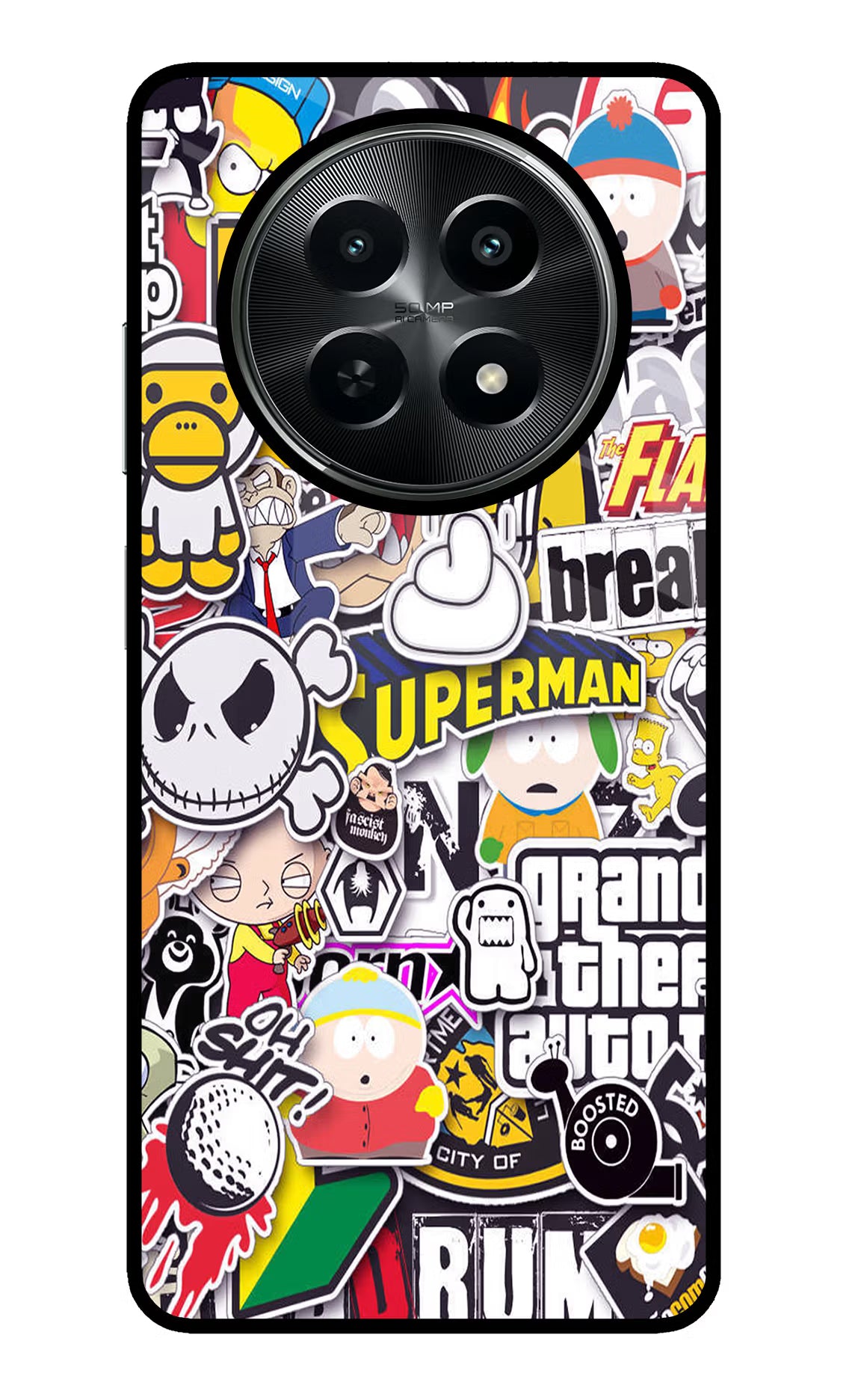 Sticker Bomb Realme C65 5G Glass Case