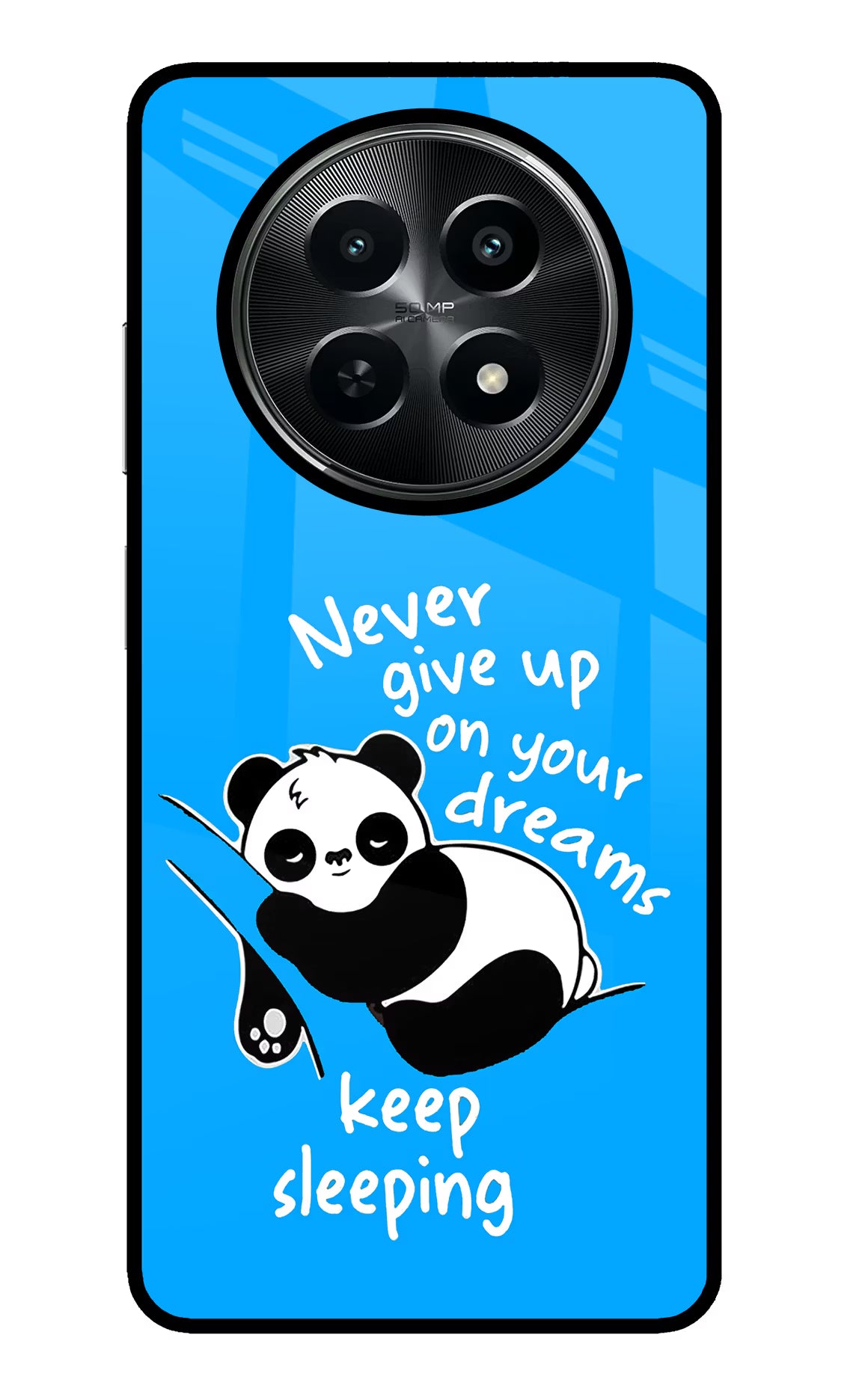 Keep Sleeping Realme C65 5G Glass Case Back Cover by Casekaro