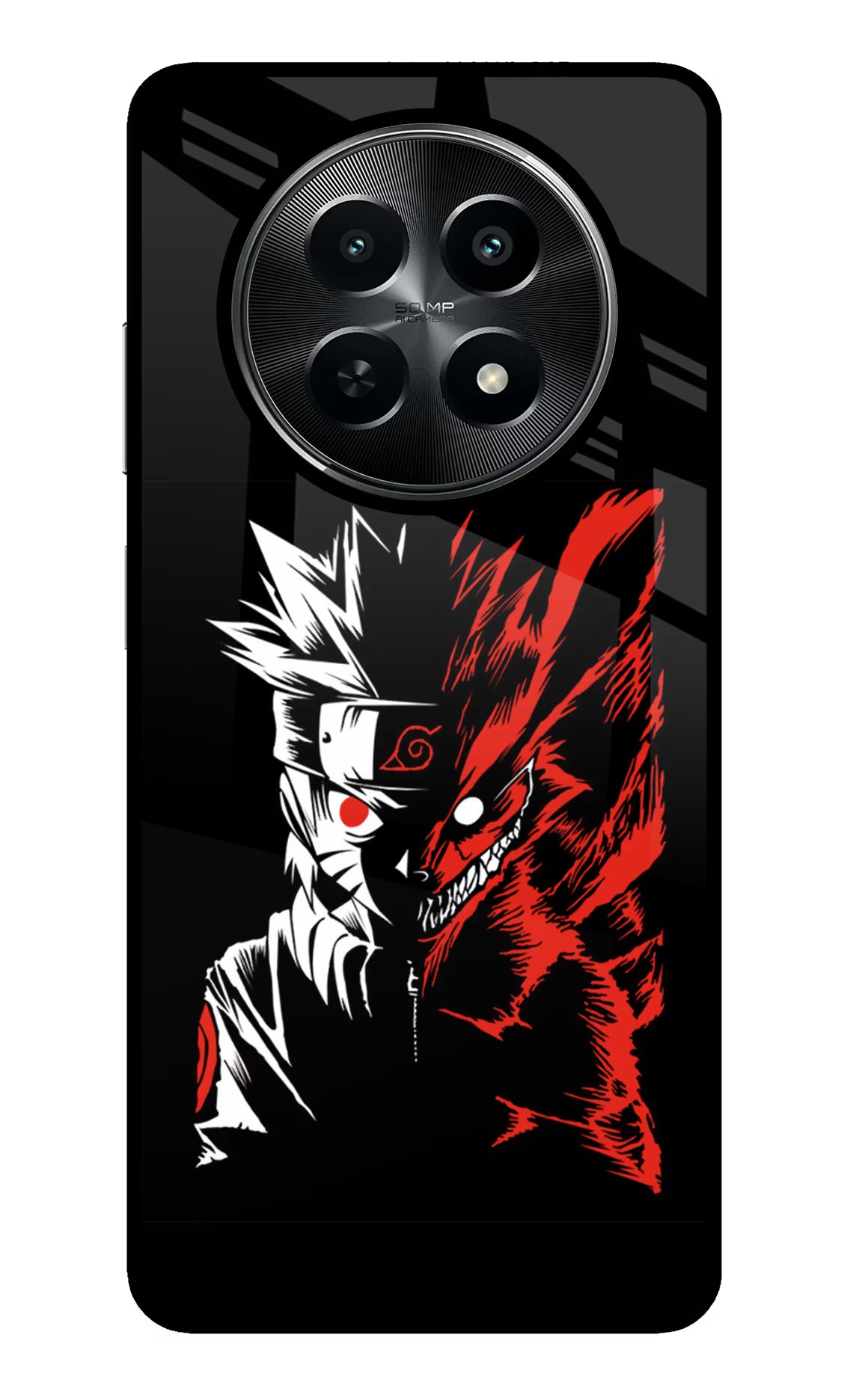 Naruto Two Face Realme C65 5G Glass Case Back Cover by Casekaro