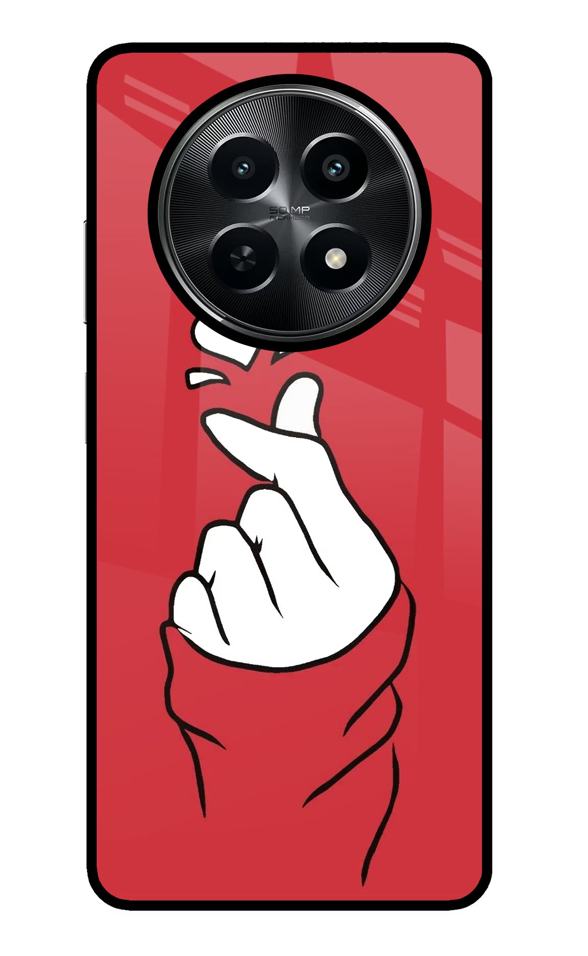 Korean Love Sign Realme C65 5G Glass Case Back Cover by Casekaro