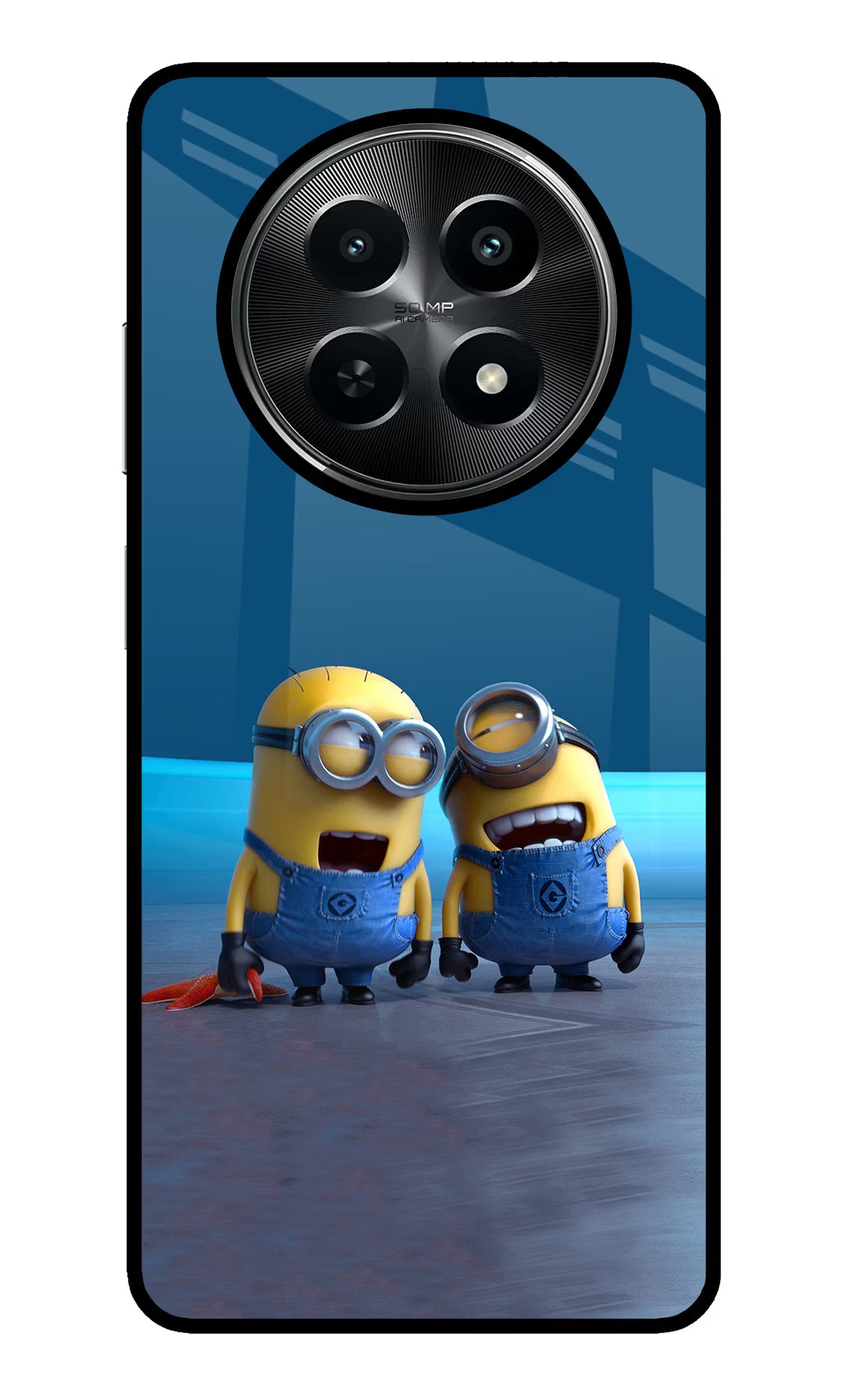 Minion Laughing Realme C65 5G Glass Case Back Cover by Casekaro
