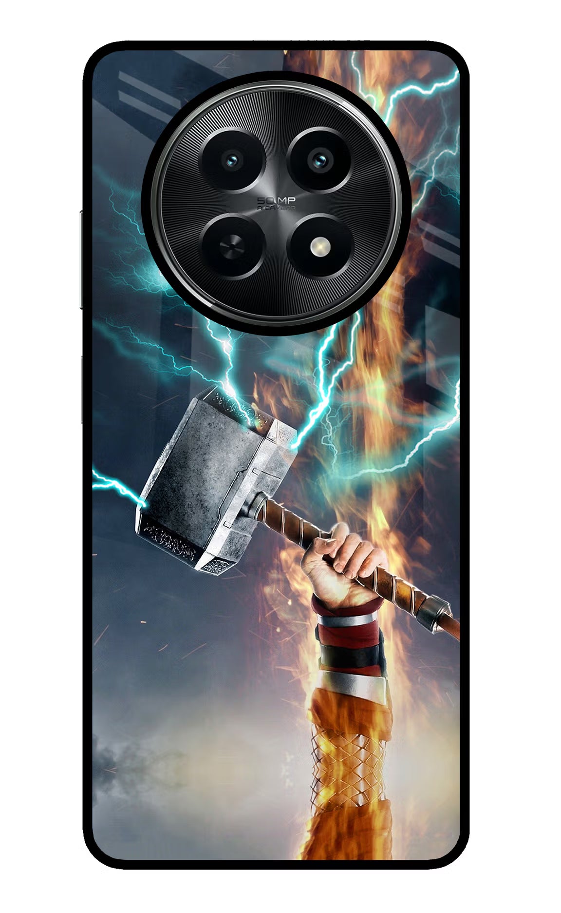 Thor Hammer Mjolnir Realme C65 5G Glass Case Back Cover by Casekaro