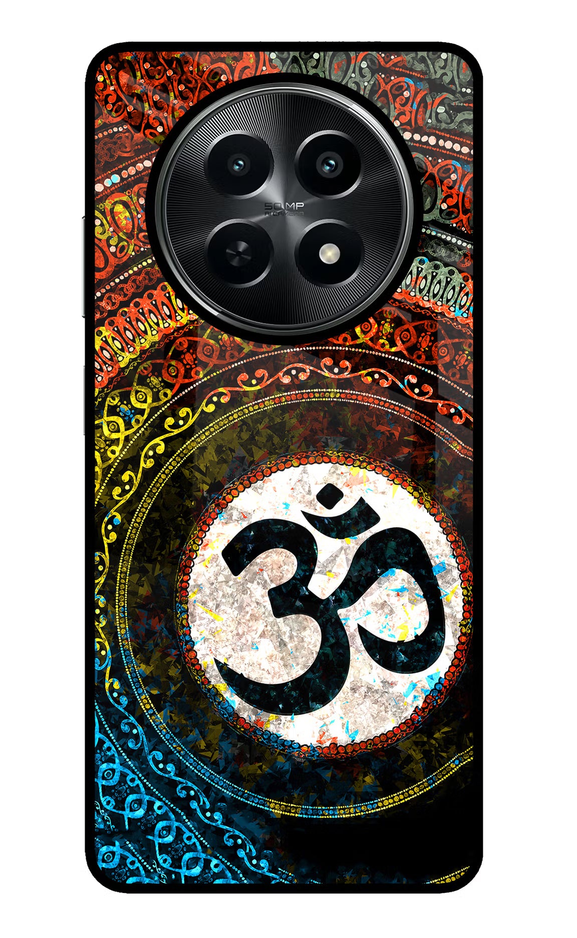 Om Cultural Realme C65 5G Glass Case Back Cover by Casekaro