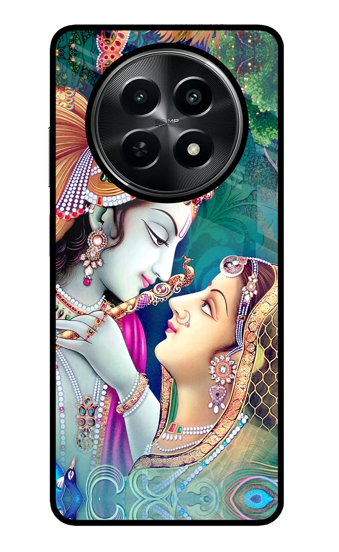 Lord Radha Krishna Realme C65 5G Glass Case Back Cover by Casekaro