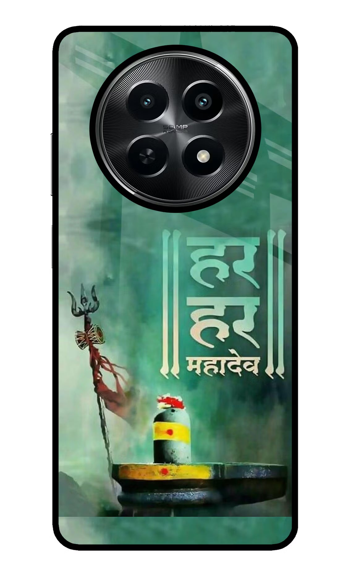Har Har Mahadev Shivling Realme C65 5G Glass Case Back Cover by Casekaro