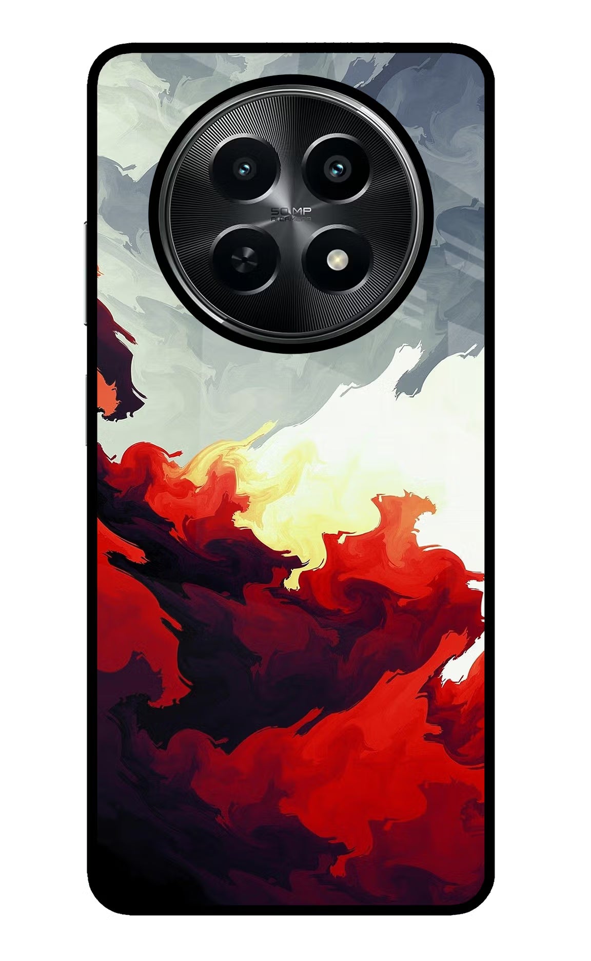 Fire Cloud Realme C65 5G Glass Case Back Cover by Casekaro