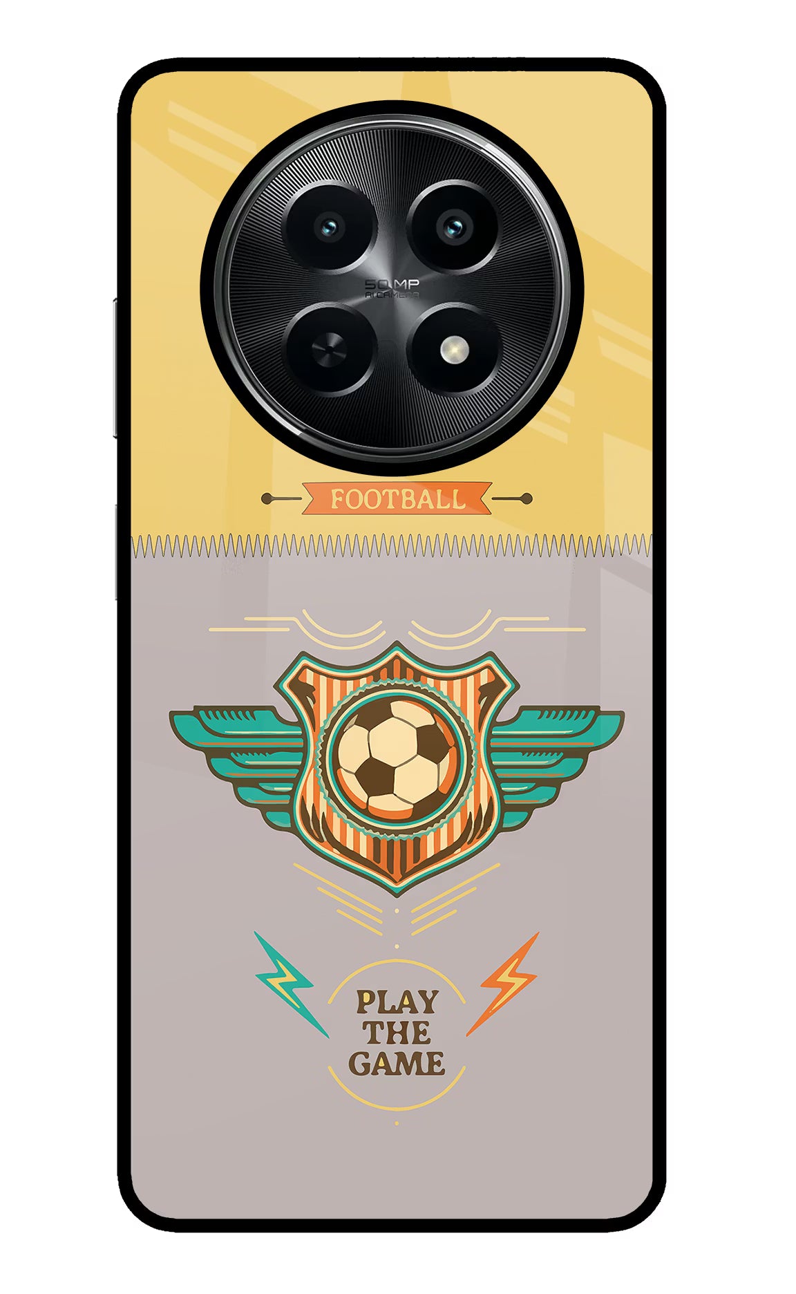 Football Realme C65 5G Glass Case Back Cover by Casekaro