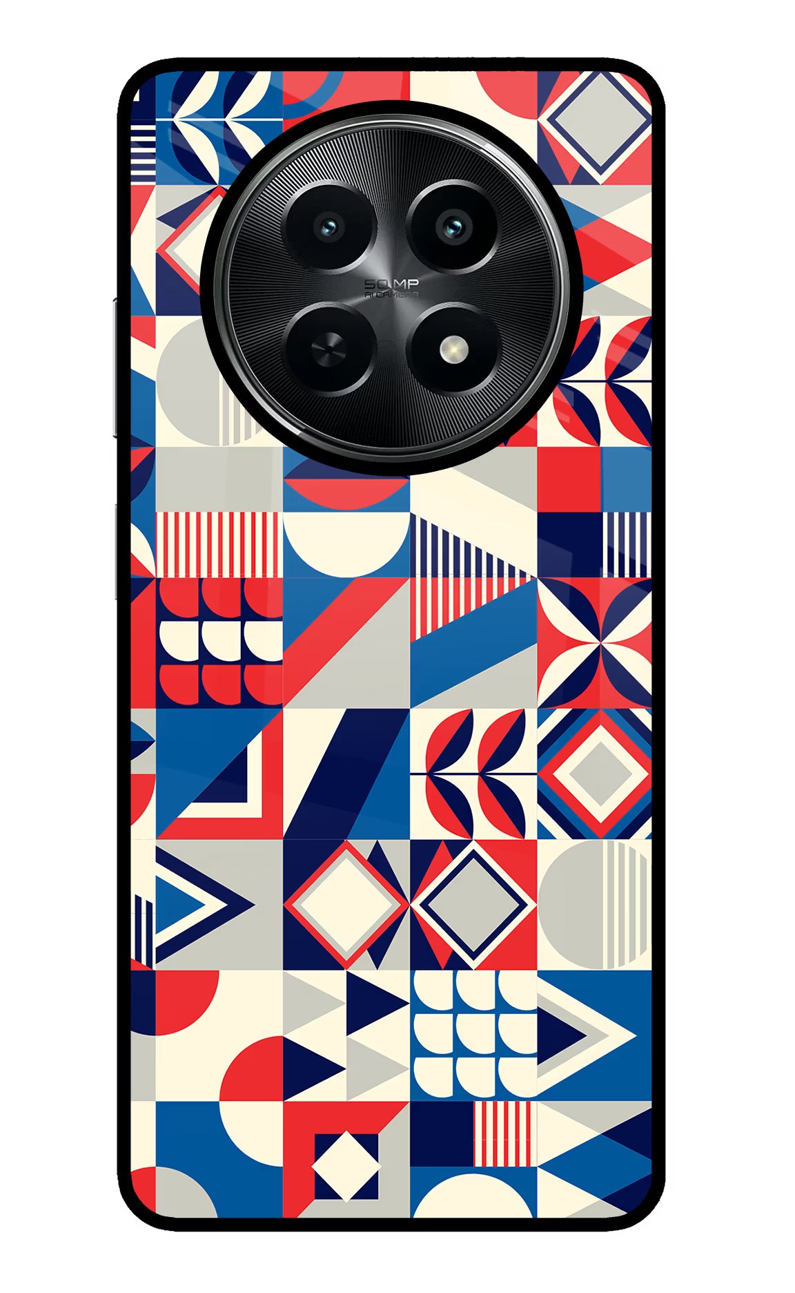 Colorful Pattern Realme C65 5G Glass Case Back Cover by Casekaro