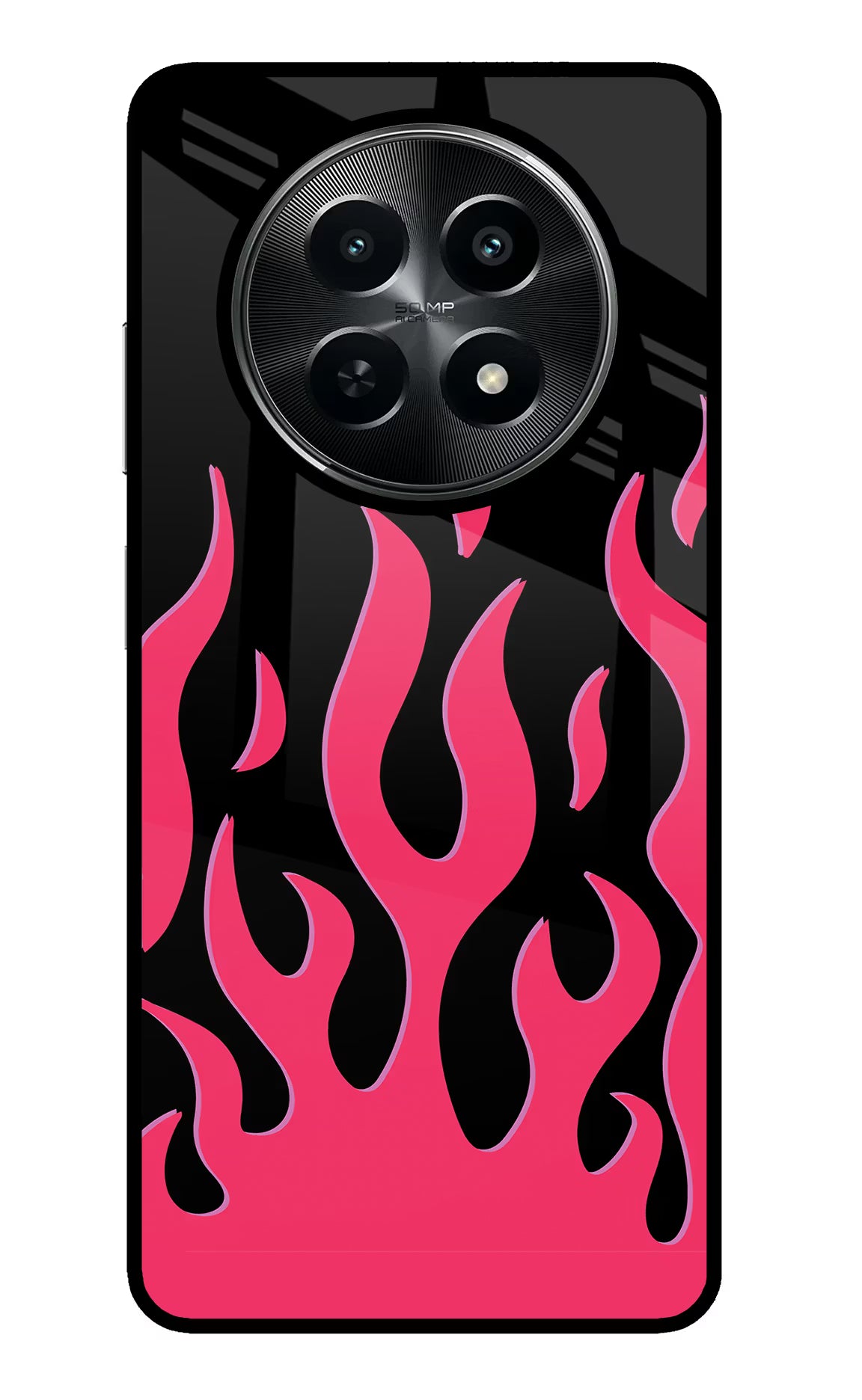 Fire Flames Realme C65 5G Glass Case Back Cover by Casekaro