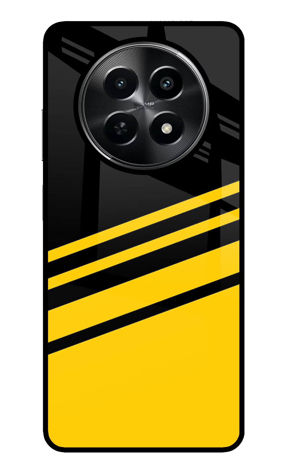 Yellow Shades Realme C65 5G Glass Case Back Cover by Casekaro