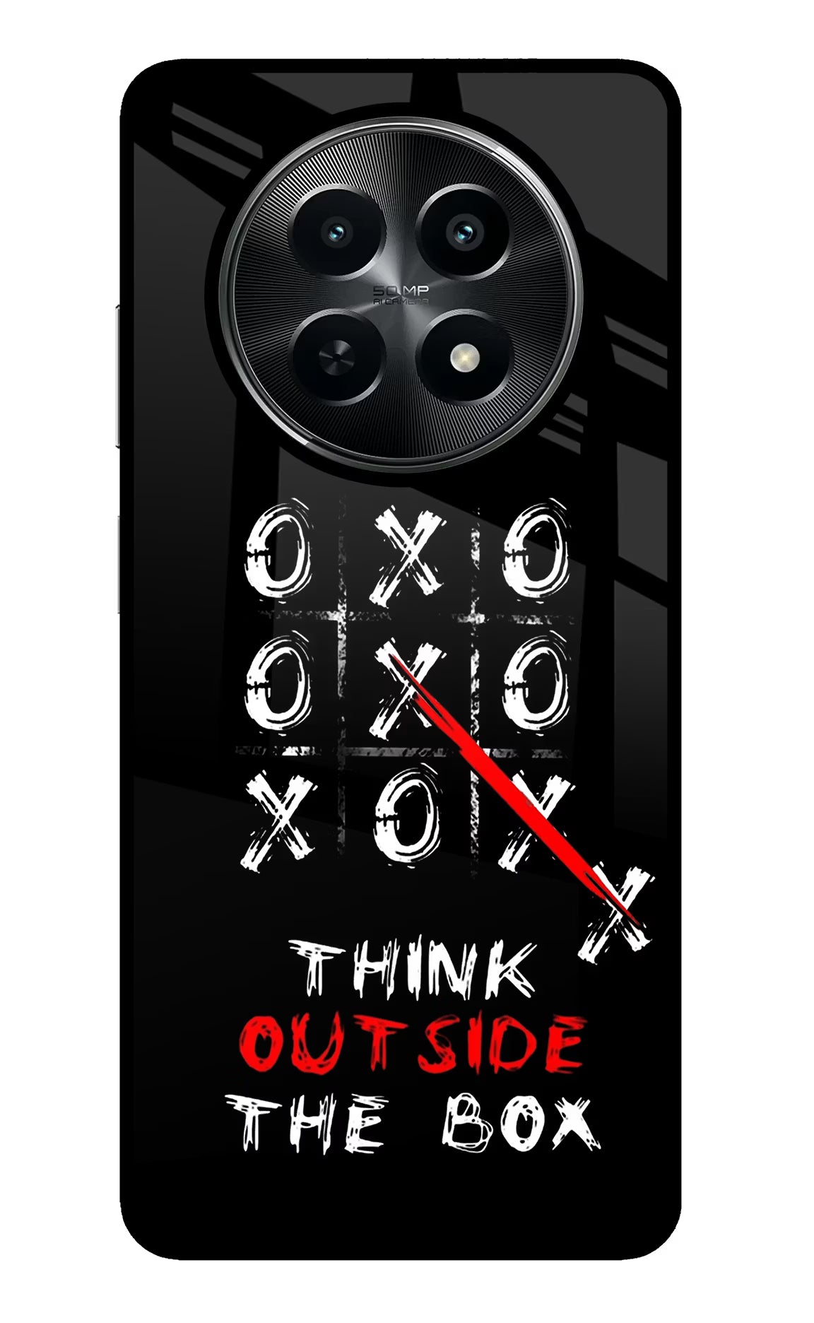 Think out of the BOX Realme C65 5G Glass Case Back Cover by Casekaro