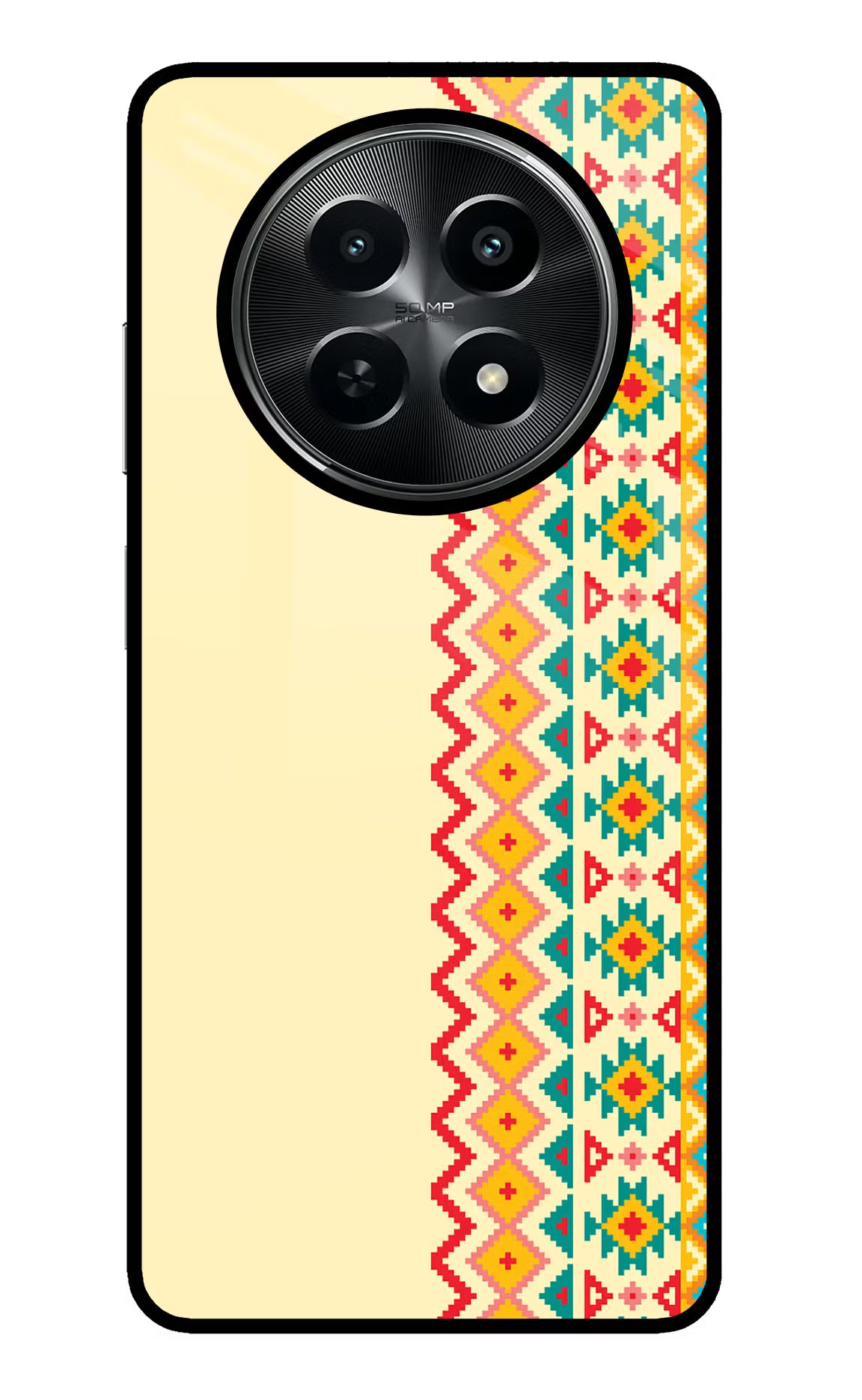 Ethnic Seamless Realme C65 5G Glass Case Back Cover by Casekaro