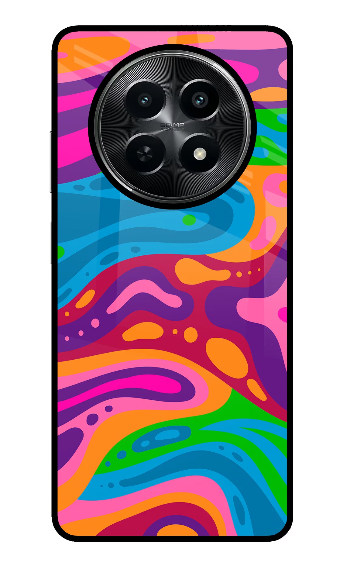 Trippy Pattern Realme C65 5G Glass Case