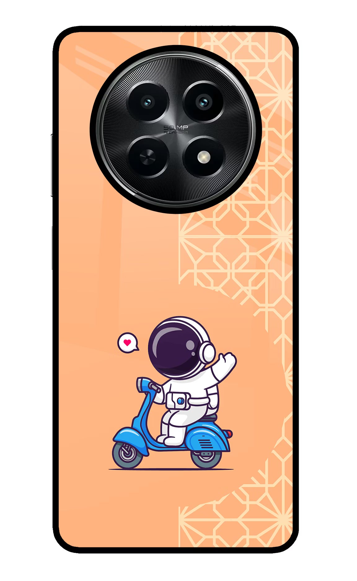 Cute Astronaut Riding Realme C65 5G Glass Case