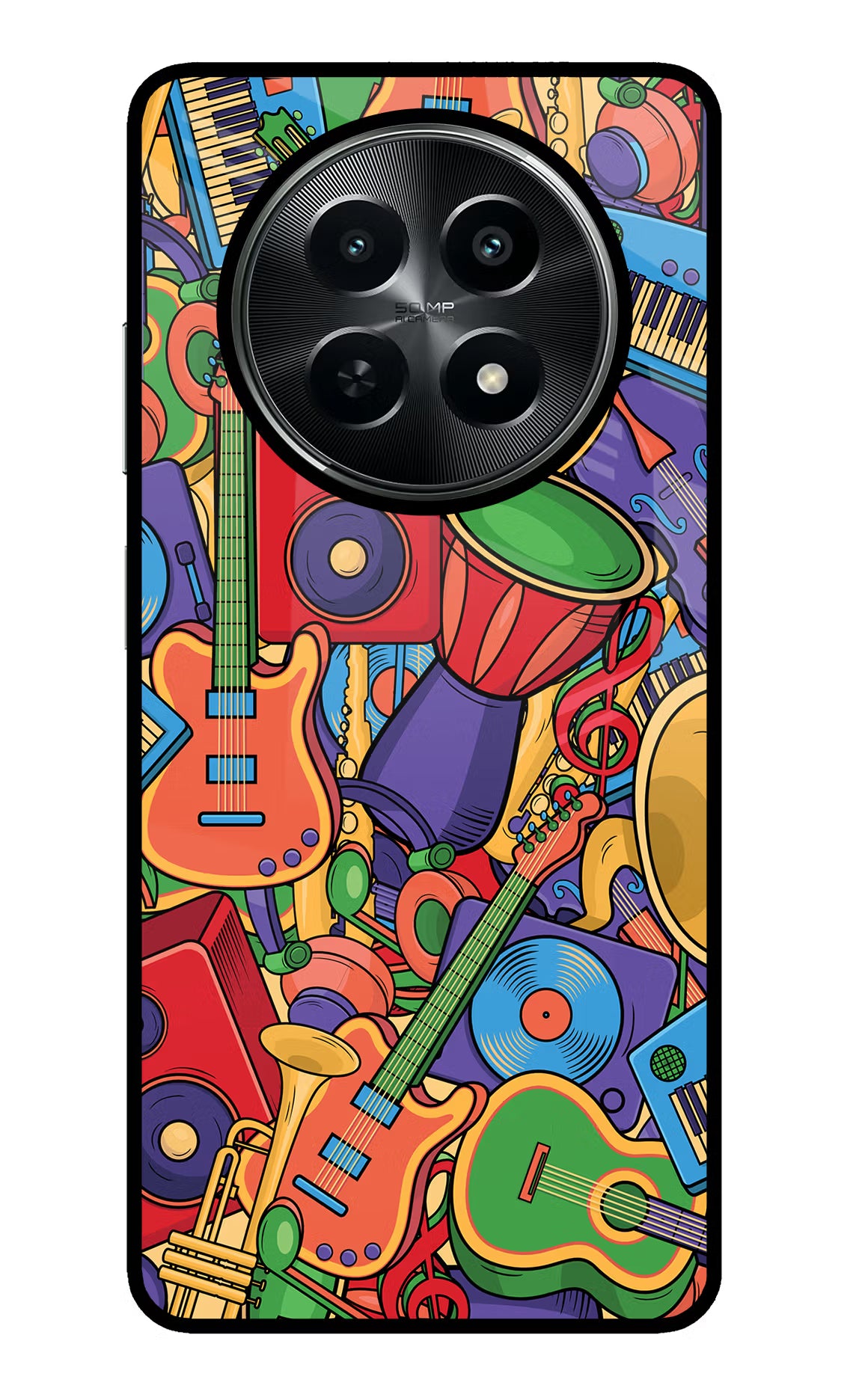 Music Instrument Doodle Realme C65 5G Glass Case