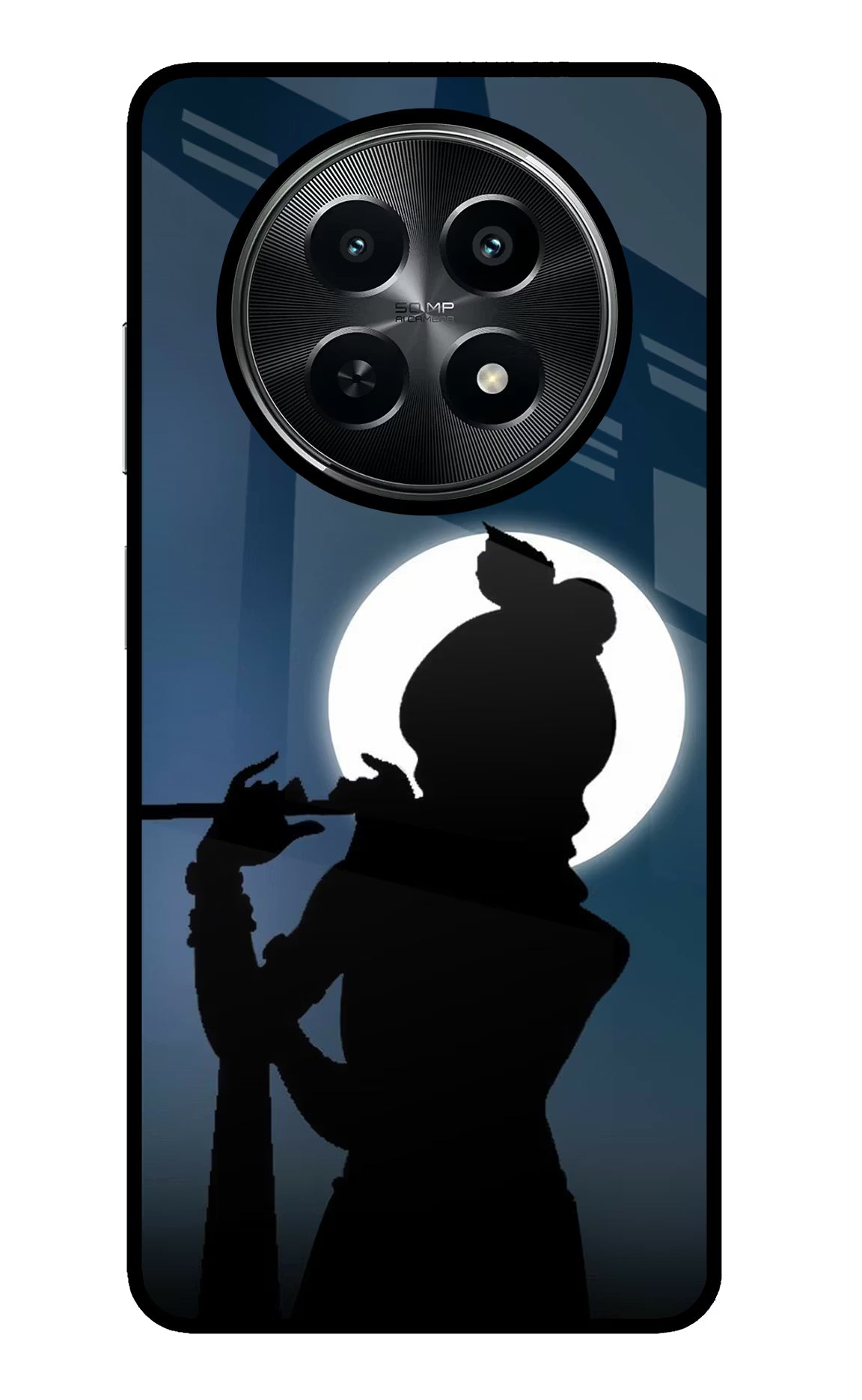 Shri Krishna Silhouette Realme C65 5G Glass Case Back Cover by Casekaro