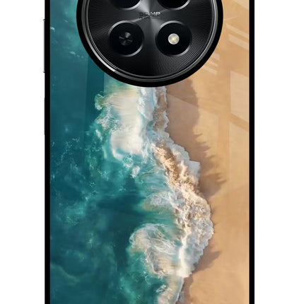 Ocean Beach Realme C65 5G Glass Case Back Cover by Casekaro