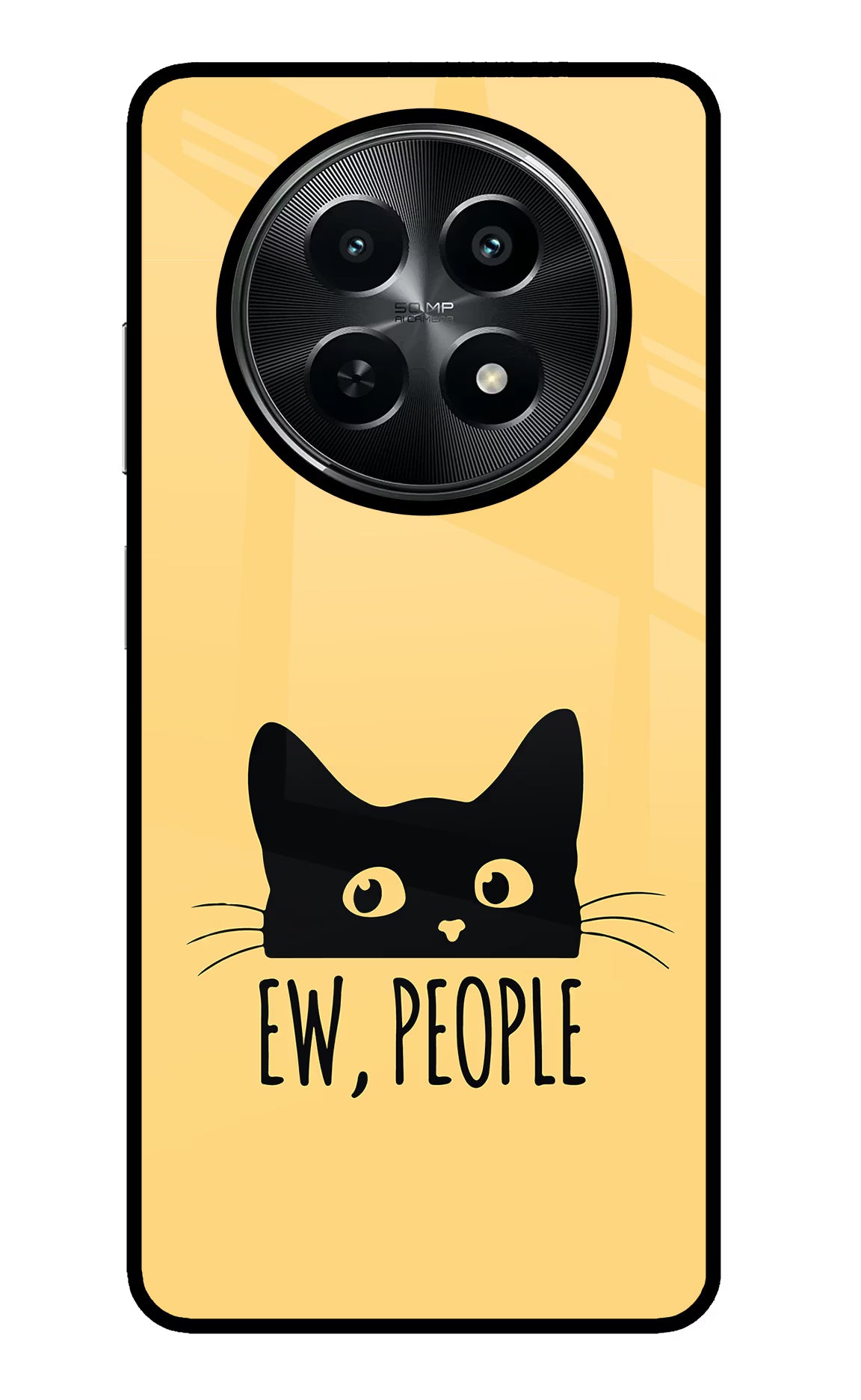 Ew People Catitude Realme C65 5G Glass Case Back Cover by Casekaro