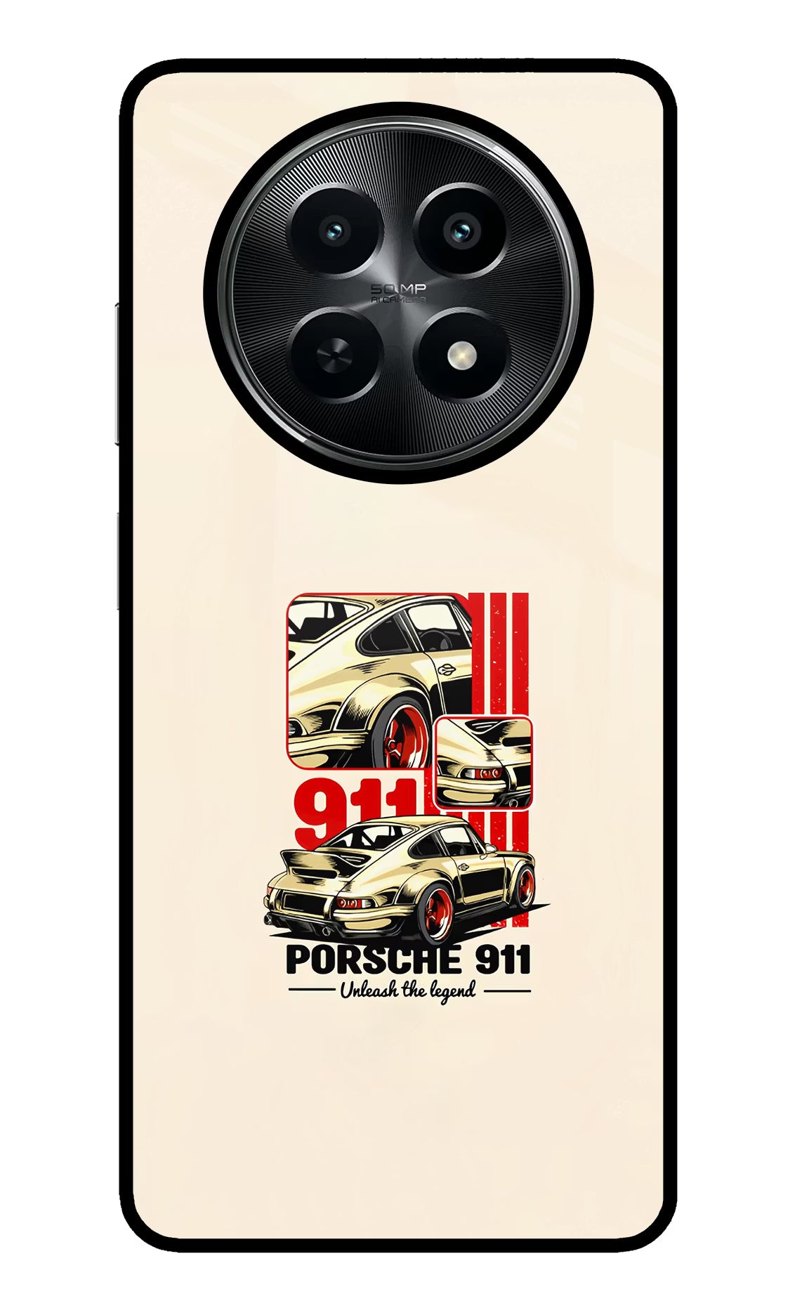 Classic Porsche 911 Realme C65 5G Glass Case Back Cover by Casekaro