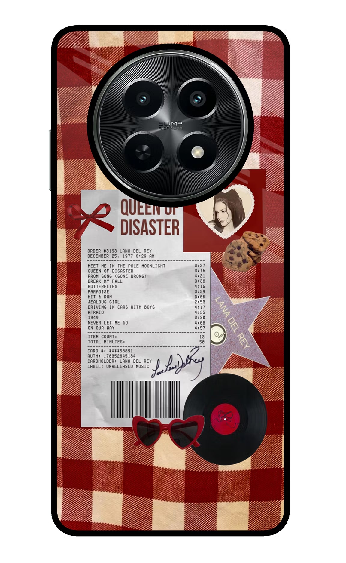 Queen of Disaster Realme C65 5G Glass Case Back Cover by Casekaro